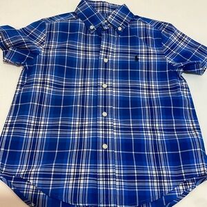 Ralph Lauren Cotton Madras short sleeve shirt-blue-4T